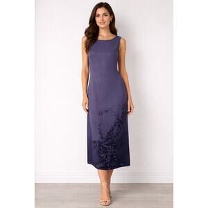 NWT Fairy Laura Ashley 90s Y2K Dark Romantic Silk Purple Sheath Dress Sz 6